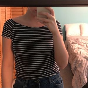 Brandy Melville off the shoulder striped top